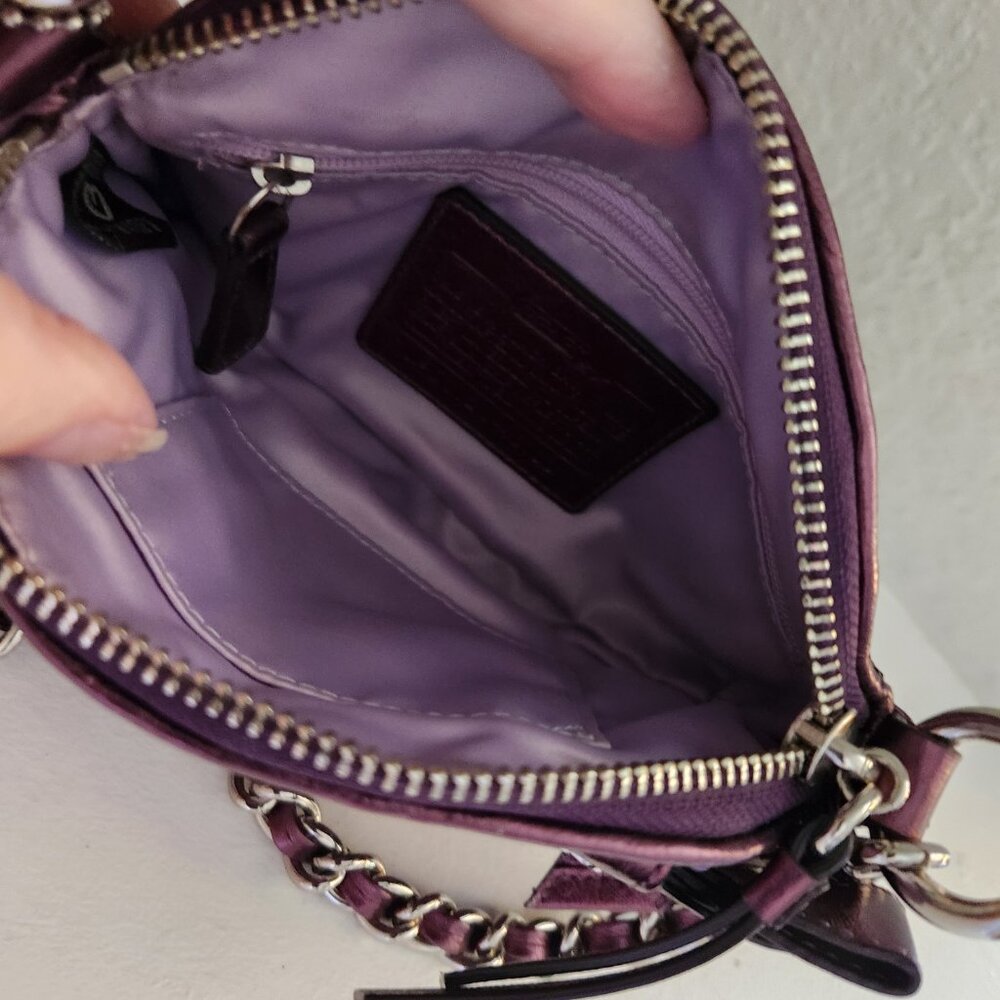 Like New Rare Coach Sequin Purple Crossbody Bag /Clutch Purse - Picture 11 of 12